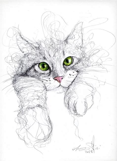 Animal Paintings Creativeartworksblog Cats Art Drawing Cat Drawing