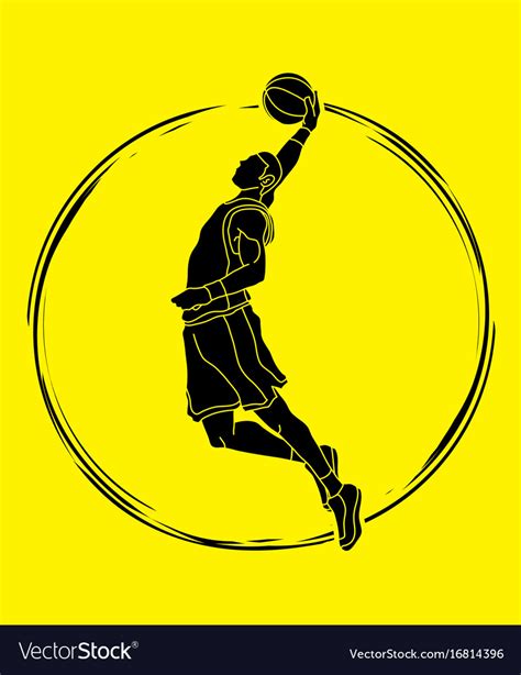 Basketball Player Dunking Graphic Royalty Free Vector Image