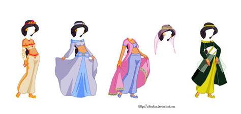 Jasmine Outfits 3 By AibouKou Disney Paper Dolls Princess Paper