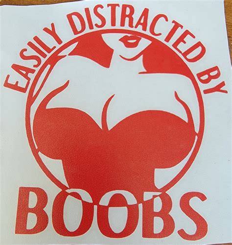 Easily Distracted By Boobs Decal Car Decal Truck Decal Adult Humor Men