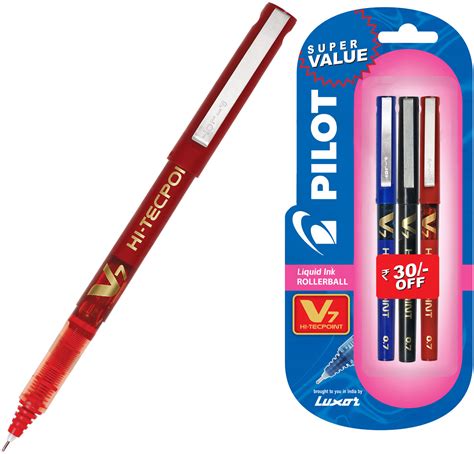 Pilot V7 Pack Of 3 Liquid Ink Rollerball Pen Buy Pilot V7 Pack Of