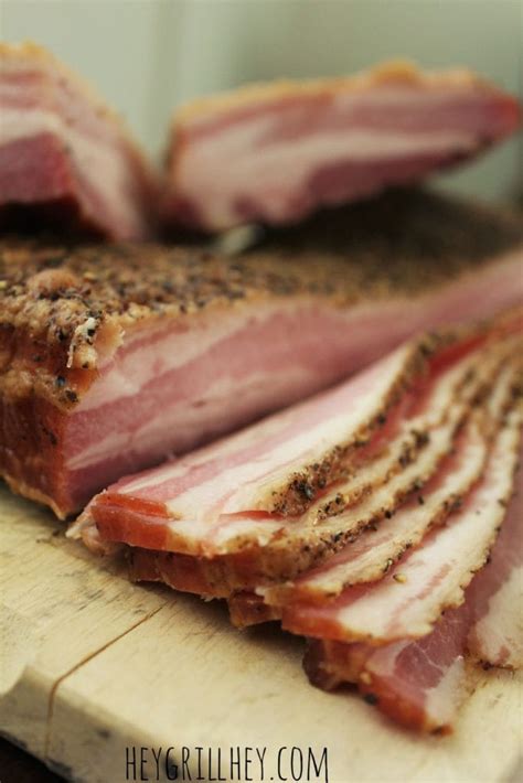 A nitrate free, salt reduced way to enjoy bacon; Homemade Smoked Bacon | Hey Grill, Hey