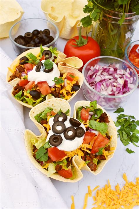 Taco Salad With Homemade Tortilla Bowls The Nutritionist Reviews