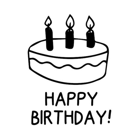 Premium Vector Doodle Cake And Happy Birthday Vector