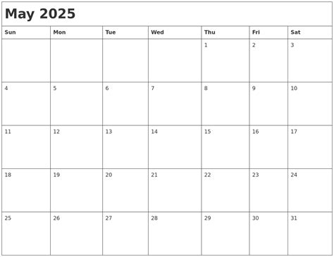 August 2025 Printable Blank Calendar