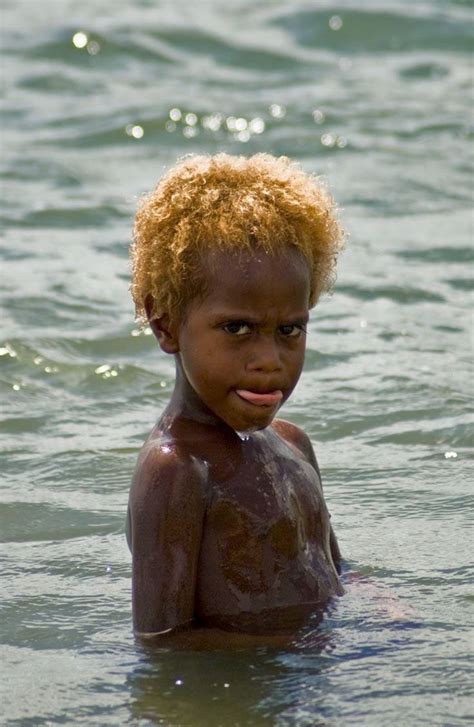 Melanesian Of Solomon Islands Melanesian People Blond Afro Solomon