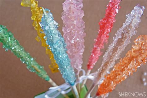 Rock candy can form on a wooden stick or a string and you can add colors and flavors to customize your candy in any way you can imagine! DIY Rock candy recipe