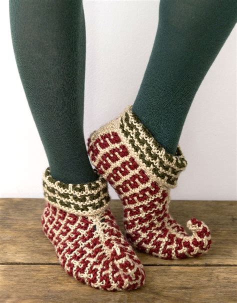 knitting patterns galore elf slippers