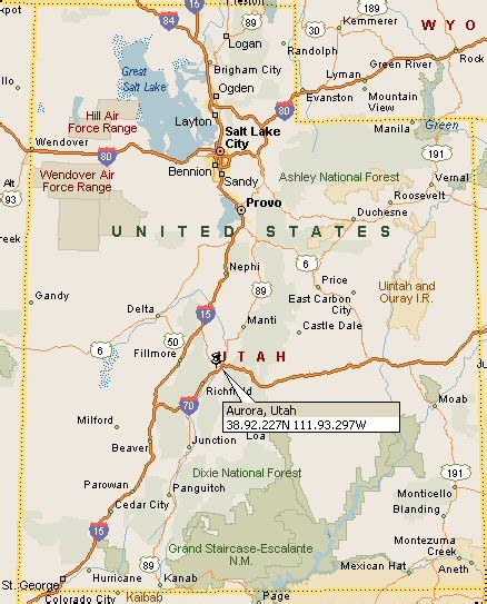 Aurora Utah Map 4