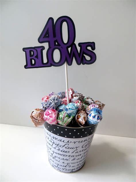 40th Birthday Topper 40 Blows Sucker Bouquet Black And Etsy