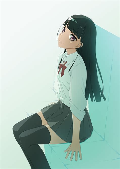 Murakami Suigun Kobuchizawa Shirase Sora Yori Mo Tooi Basho Highres 1girl Black Hair Black