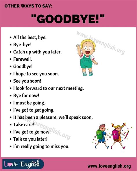 Cool Ways To Say Goodbye In English With Useful Examples Artofit