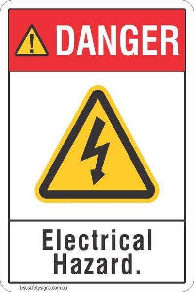 Danger Electrical Hazard Safety Signs Stickers Safety Signage Bsc