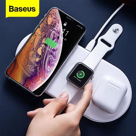 Shop apple airpods pro white at best buy. Baseus 3 In 1 Qi Wireless Charger For Airpods iPhone 11 ...