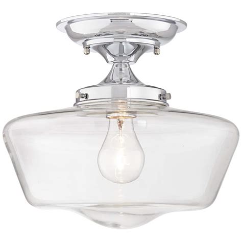 With our huge selection of led ceiling lights, ceiling fans with lights, chandeliers, pendant lights, recessed lights, track lighting and more, you're sure to find the right choice to brighten your home. Schoolhouse Floating 12"W Chrome Clear Glass Ceiling Light ...