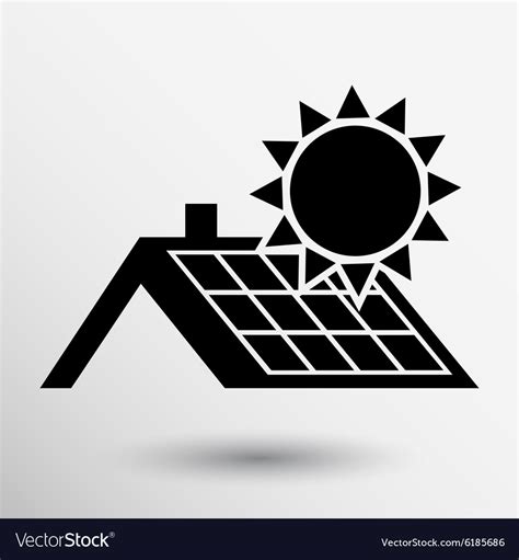 Solar Panels Roof Icon Button Logo Symbol Concept Vector Image