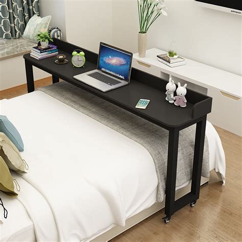 Overbed Table On Wheels Rolling Bed Table Over The Bed Table Laptop