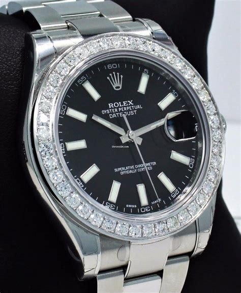 Buy Replica Rolex Datejust Ii 116300 41mm 325ct Diamond Bezel Black