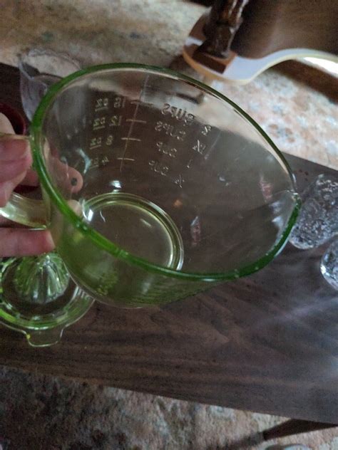 Hazel Atlas Uranium Glass Cups Pint Measuring Cup L K