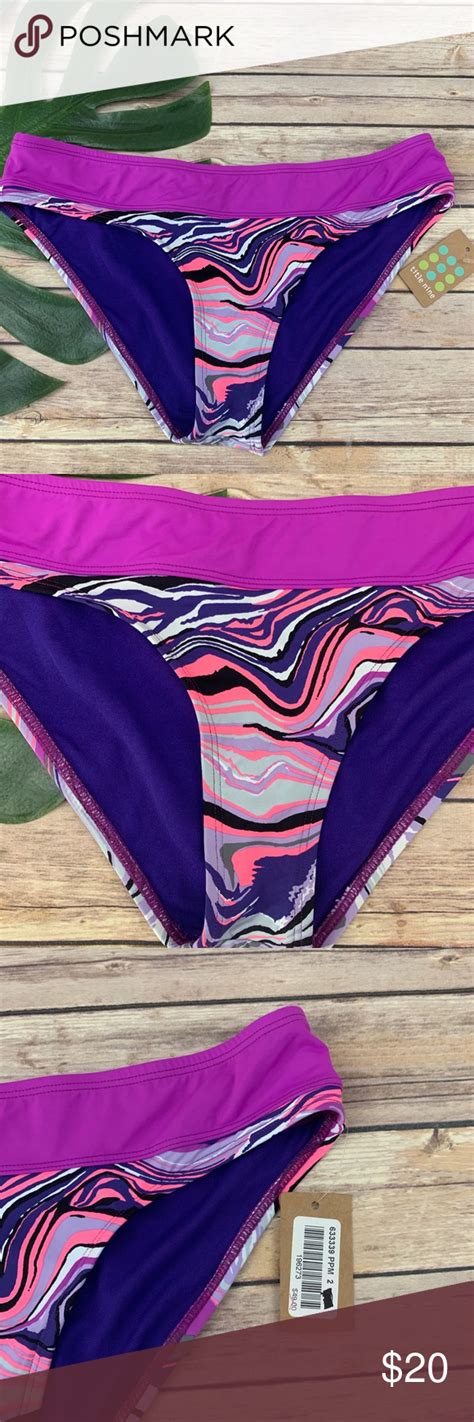 Title Nine Purple Swirl Print Bikini Bottoms Printed Bikini Bottoms Print Bikini Bikinis