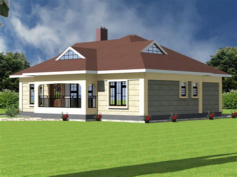 Modern 3 bedroom house plans in kenya. Some Best House Plans in Kenya: 3 Bedrooms Bungalows| HPD