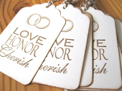 Weddding Wish Tags Love Honor Cherish Wedding Rings Etsy