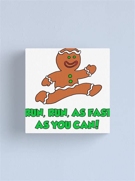 Run Run Fast As You Can Gingerbread Man Cartoon Canvas Print For Sale