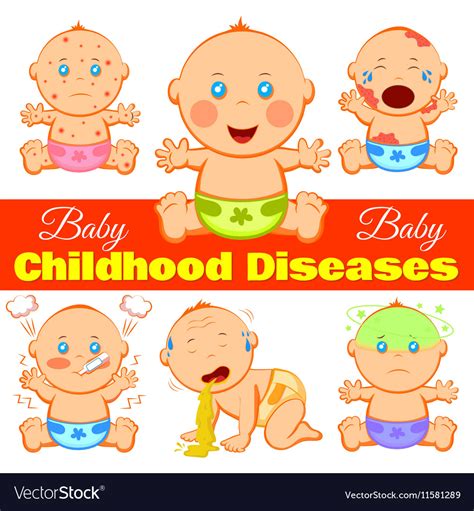 Childhood Diseases Background Royalty Free Vector Image