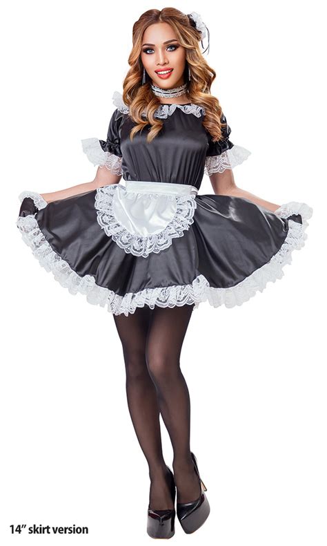 Black Satin French Maid Uniform