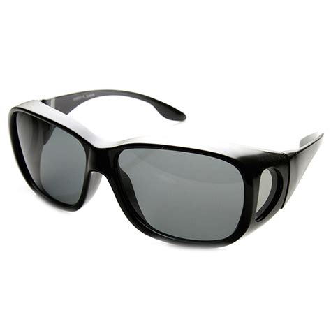 Large Polarized Wrap Side Lens Fully Protected Square Fit Over Sunglas Sunglass La
