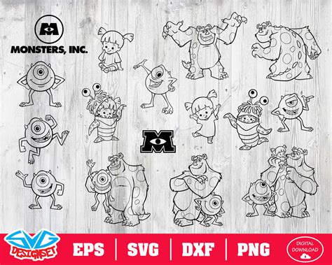 Monsters Inc Svg, Dxf, Eps, Png, Clipart, Silhouette and Cutfiles