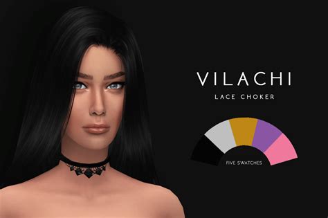 Vilachi Drop Lace Choker Lace Chokers Chokers Sims 4 Cc