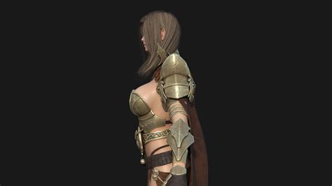 3d Model Character Valkyrie Warrior Girl Rigging Unreal Vr Ar Low