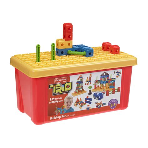 One of the several characteristics for this building kit is the big bricks the trio block set dimensions are 6h x 12l x 4w and has a weight of 0.56 lbs. Fisher-Price TRIO™ Building Set with Storage - Toys ...