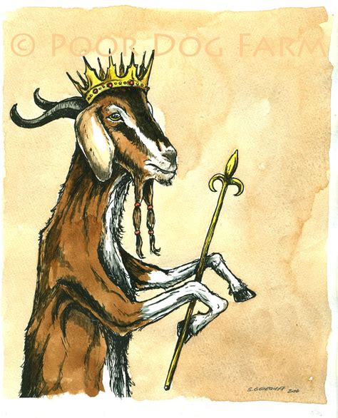 Goat King 8x10 Hand Painted Print