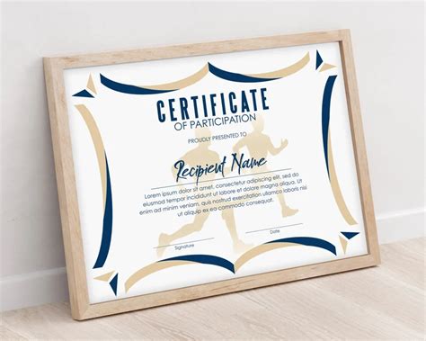 Editable Running Certificate Award Template Sports Etsy Award