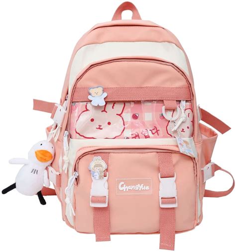 Kawaii Backpack With Pins Kawaii School Backpack Cute Aesthetic Backpack Kawaii Cute Japanese