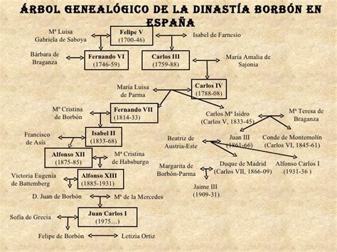Genealogía De Los Reyes Españoles De La Casa De Los Borbones Colegio
