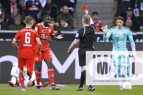 Upamecano Dayot Team Fc Bayern Muenchen Red Card By Referee Welz Tobias