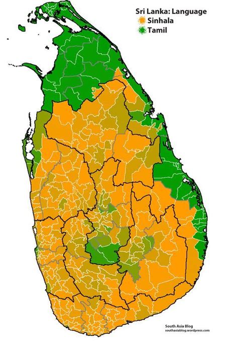 Sri Lanka Languages Language Map Visual Map Historical Maps