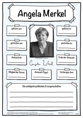Steckbrief Bundeskanzlerin Angela Merkel Unterrichtsmaterial Im