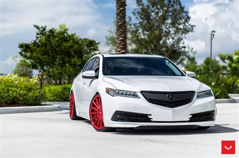 Sleek White Acura Tlx On Red Vossen Wheels — Gallery