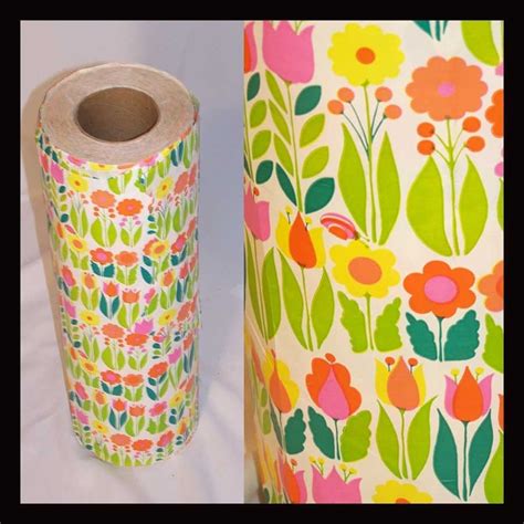 Vintage Wrapping Paper Roll Retro Floral By Niftyvintage On Etsy