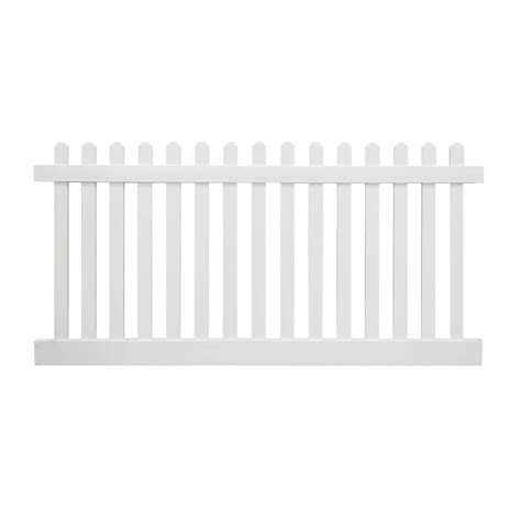 Weatherables Plymouth 3 Ft H X 8 Ft W White Vinyl Picket Fence Panel Kit Pwpi 3r55 3x8 The