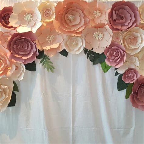 Arch Design Paper Flowers Backdrop Hobbies And Toys Stationery And Craft