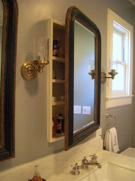 Vintage bathroom medicine cabinet door mirror metal shelves montgomery wards. Restoration Hardware mirrors over medicine cabinets - LOVE ...