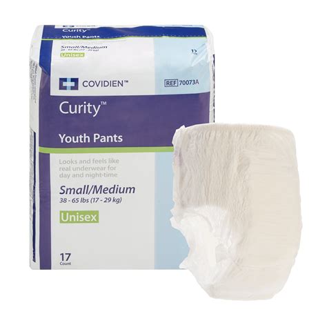 Curity Youth Underwear Medium 38 To 65 Lbs 70073a 17 Ct