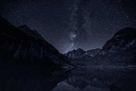 Night Mountain Sky Milky Way Star Lake Hd Wallpaper
