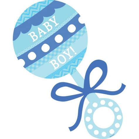 Baby Shower Blue Baby Boy Rattle 38cm X 19cm The Base Warehouse