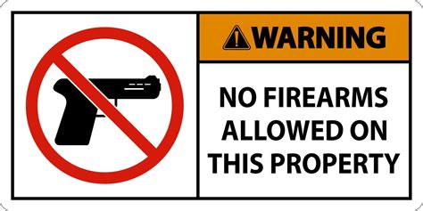 Warning Sign No Firearms Allowed On This Property 17501280 Vector Art